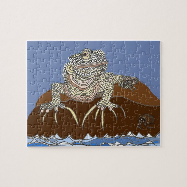 Marine Iguana on Rock with Hermit Crab Jigsaw Puzzle (Horizontal)