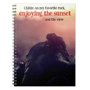 Marine iguana sunbathing notebook