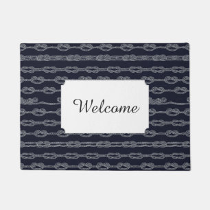 Marine Knots Pattern   Add Your Text Doormat