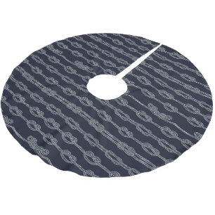 Marine Knots Pattern Brushed Polyester Tree Skirt