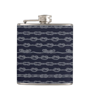 Marine Knots Pattern Hip Flask