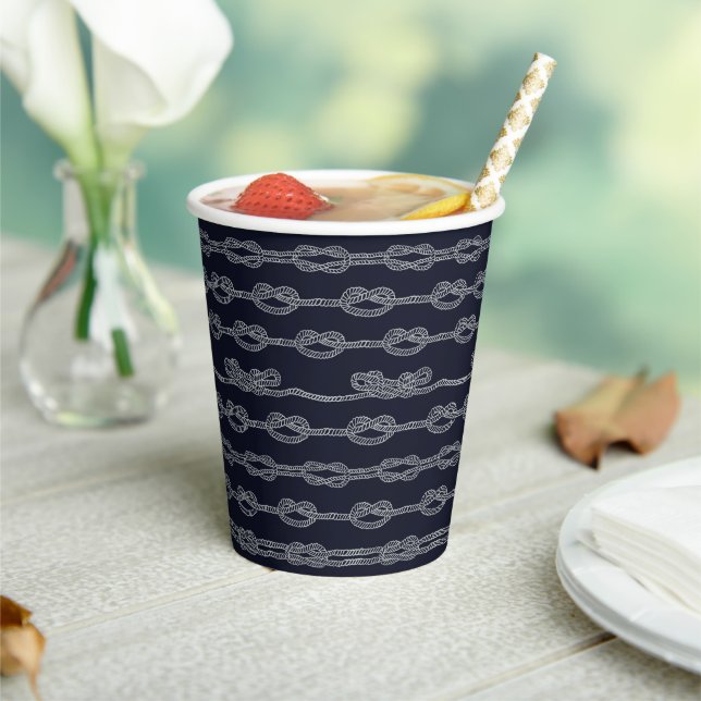 Marine Knots Pattern Paper Cups (Insitu)
