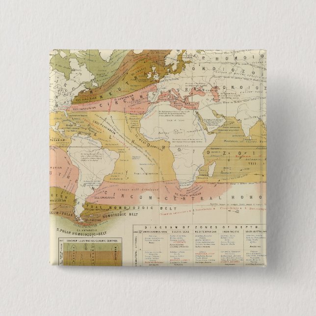 Marine life 15 cm square badge (Front)