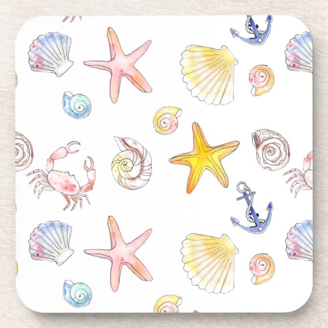 Marine Life & Anchors  Coaster (Front)