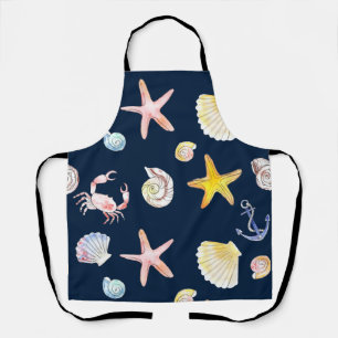 Marine Life & Anchors (Dark) Apron