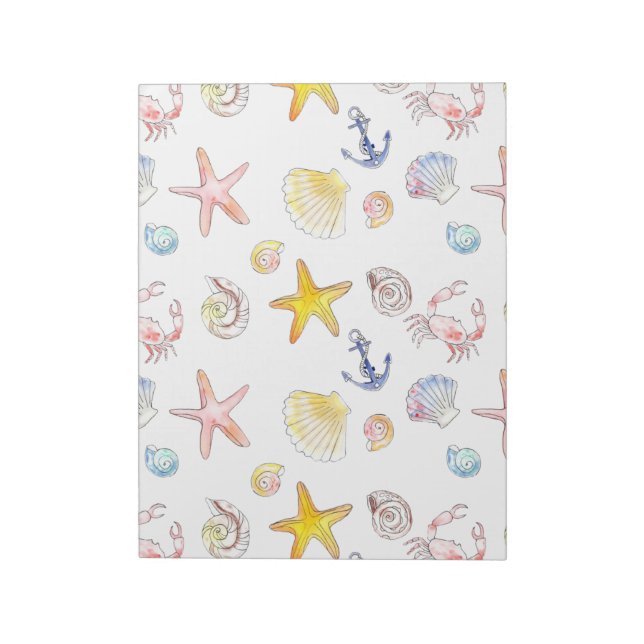Marine Life & Anchors  Notepad (Rotated)