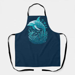 Marine Life Art Dolphin Graphic Design Apron