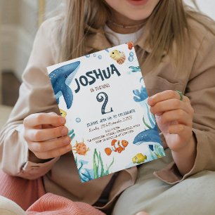 Marine Life Fish and Corals Kids Birthday Party Invitation