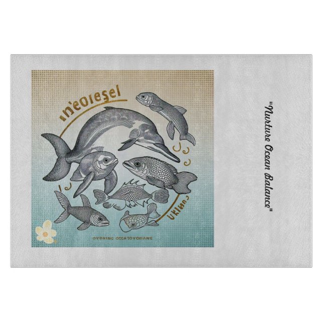 "Marine Life in Crisis" Cutting Board (Front)