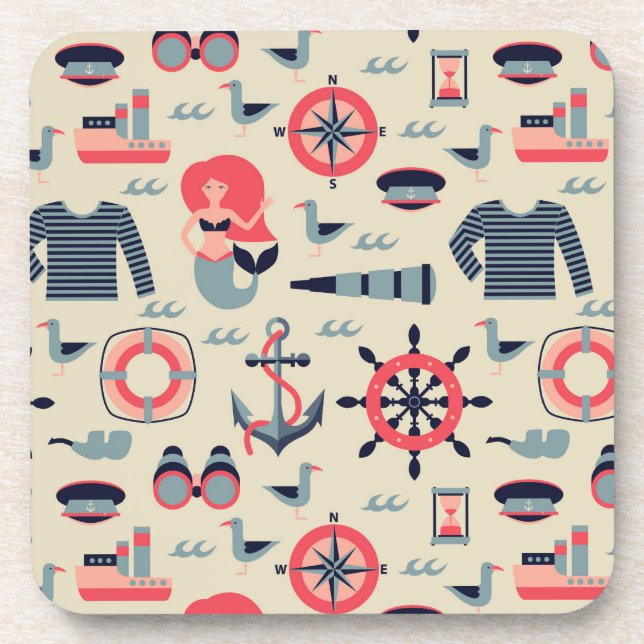 Marine Life Pattern Coaster (Front)
