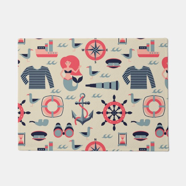 Marine Life Pattern Doormat (Front)