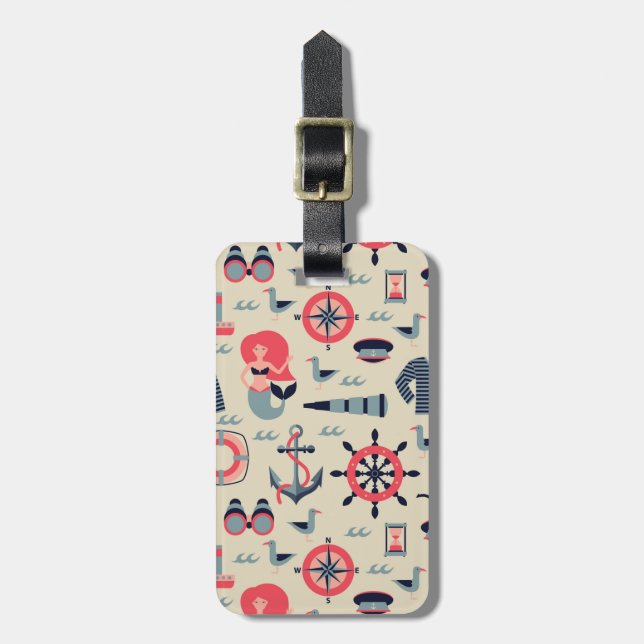 Marine Life Pattern Luggage Tag (Front Vertical)