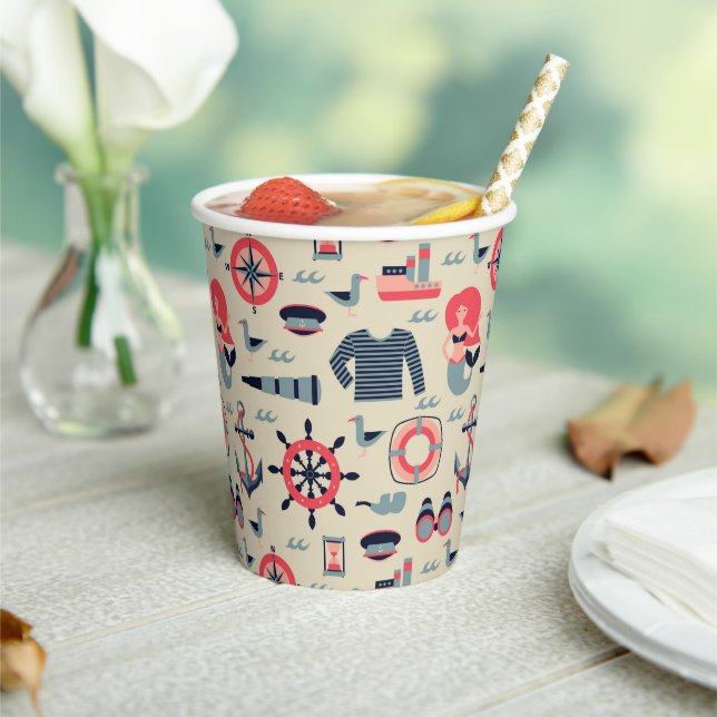 Marine Life Pattern Paper Cups (Insitu)