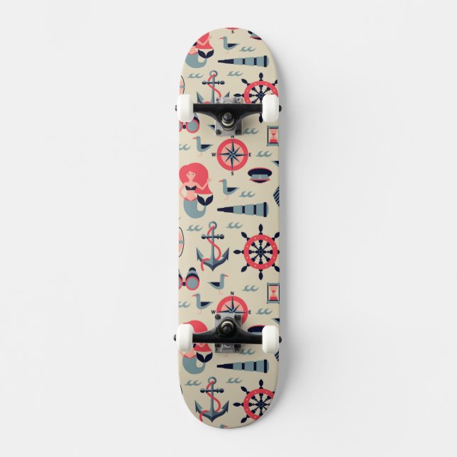Marine Life Pattern Skateboard (Front)