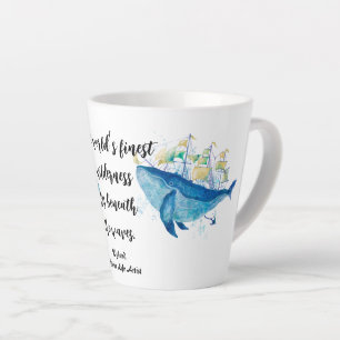 Marine Life. Sea Turtle and Blue Whale Latte Mug