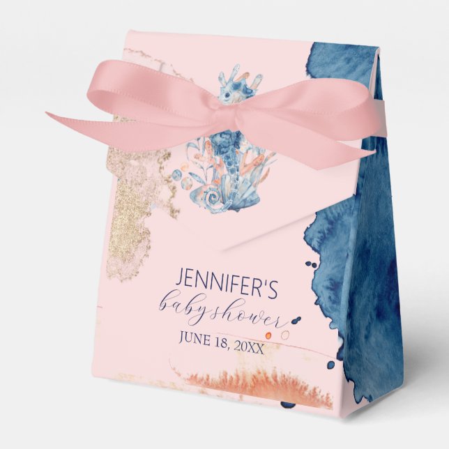 Marine Life | Seahorse Baby Shower Thank you Favou Favour Box (Front Side)