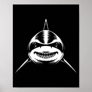 Marine life shark biology ocean beach vacation poster