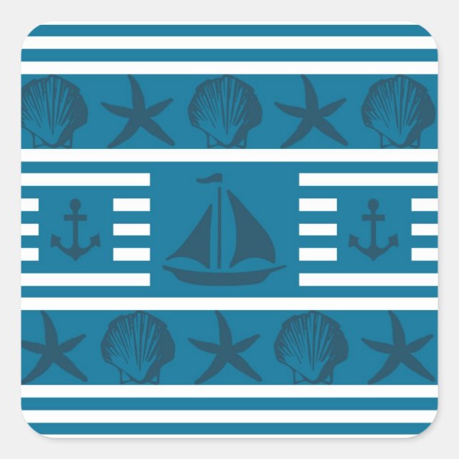Marine life square sticker (Front)