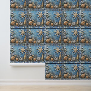 Marine Life Tile Pattern Wallpaper