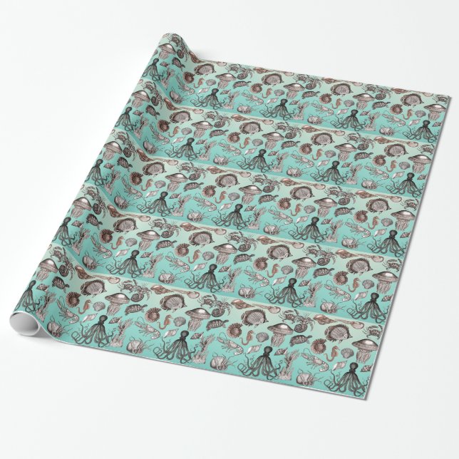 Marine Life Wrapping Paper (Unrolled)