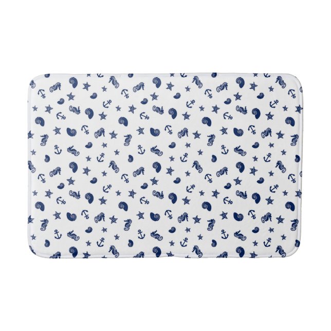 Marine Motif with Seahorses Bath Mat (Front)