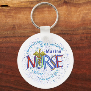 Marine Nurse Motto Key Ring