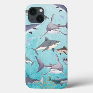 Marine Ocean Shark Animal Stretchy Fun iPhone 13 Case