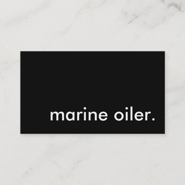 marine oiler. business card (Front)