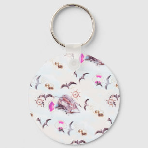 Marine pattern key ring