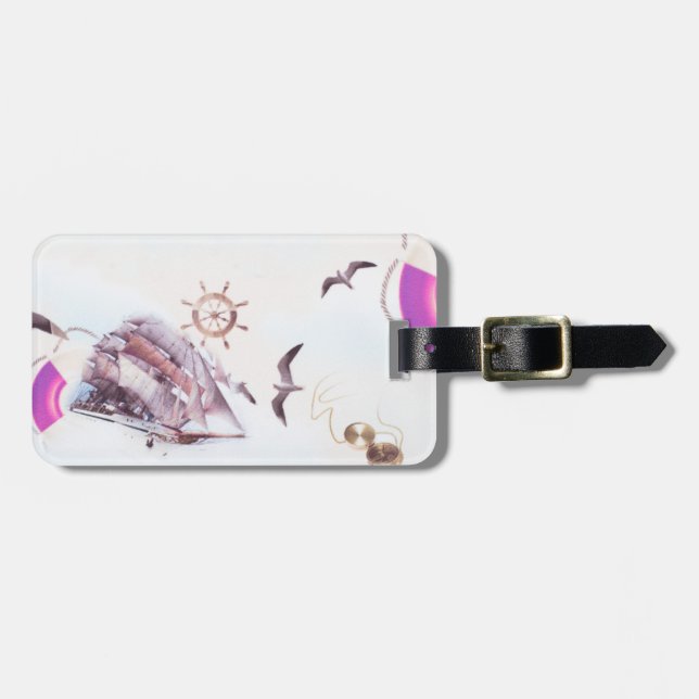 Marine pattern luggage tag (Front Horizontal)