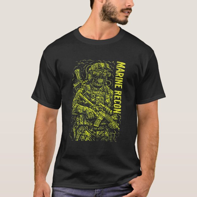 Marine Recon Night Operations Illustration T-Shirt (Front)