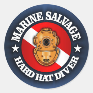 Marine Salvage Classic Round Sticker