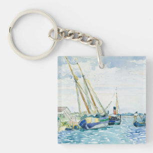 Marine Scene Boats near Venice Key Ring