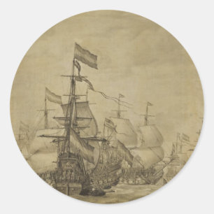 Marine Scene Classic Round Sticker