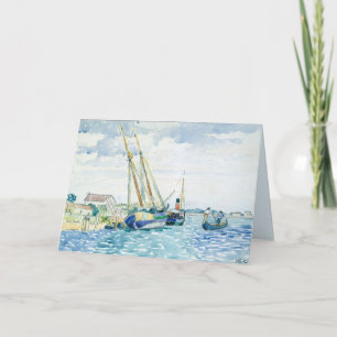 Marine Scene Watercolor Painting Greeting Card