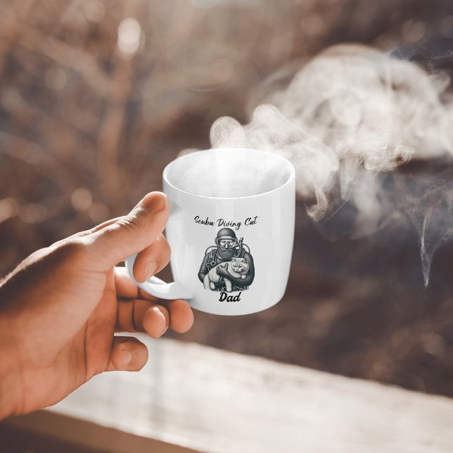Marine Scuba Diving Cat Dad Coffee Mug (Creator Uploaded)