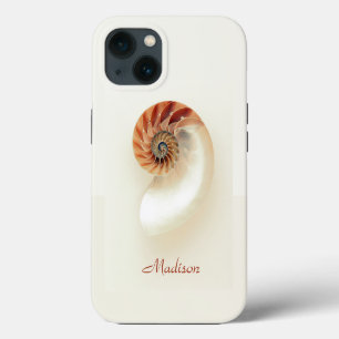 Marine Seashell Personalised Name Minimalist Chic iPhone 13 Case