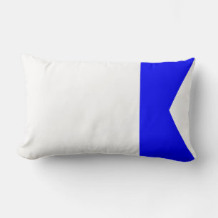 Marine Signal Flag: Letter "A" (Alpha) Lumbar Cushion