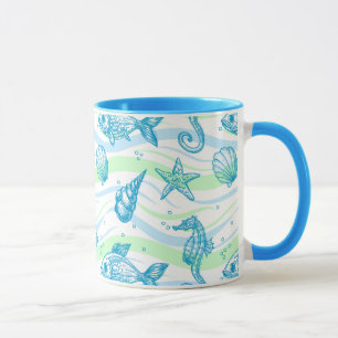 Marine Sketch Pattern Mug