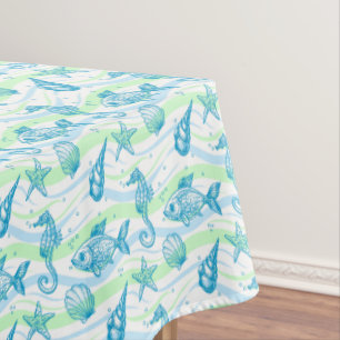 Marine Sketch Pattern Tablecloth