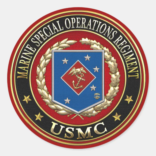 Marine Special Operations Regiment (MSOR) [3D] Classic Round Sticker ...