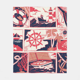 Marine story fleece blanket