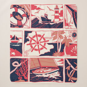Marine story sherpa blanket