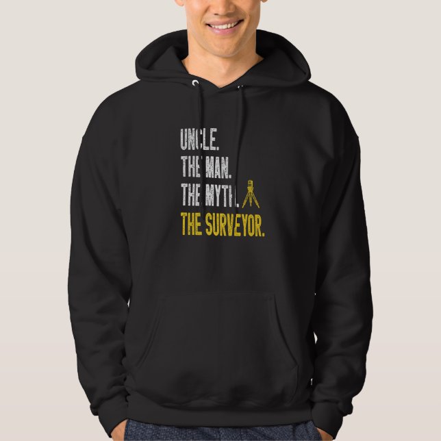 Marine Surveyor Land Surveying Uncle Land Surveyor Hoodie (Front)
