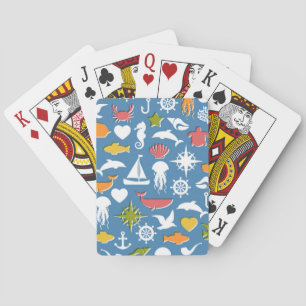 Marine Symbols Pattern Playing Cards