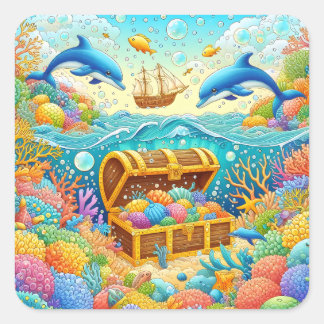 Marine Treasure Square Sticker