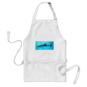 Marine Water Chic Stylish Cool Blue Whale Shark Standard Apron