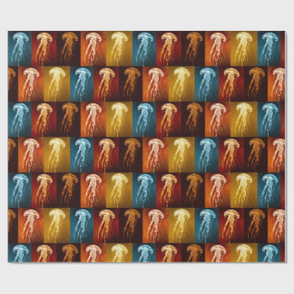 Marine watercolor vintage elegant jellyfish wrapping paper