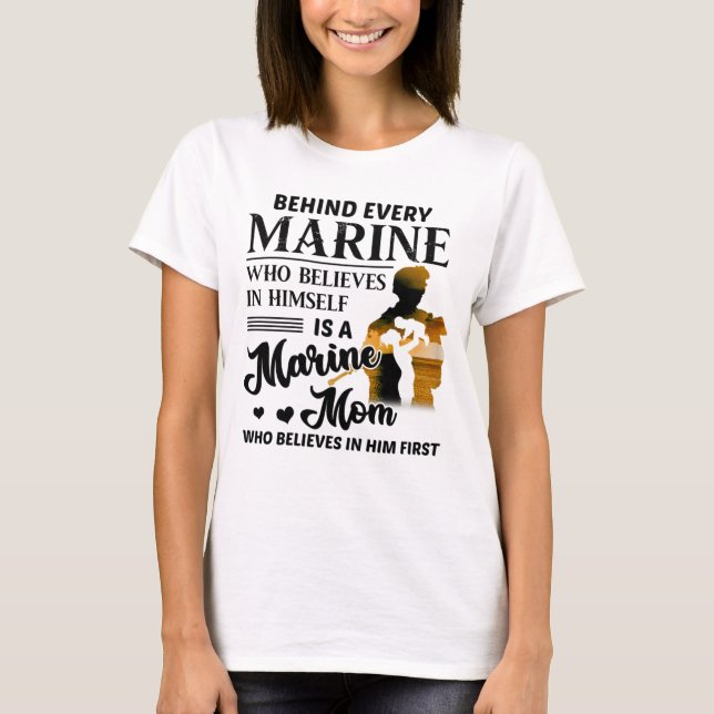 Marine Who Believes Himself Is A Marine Mum Vetera T-Shirt (Front)