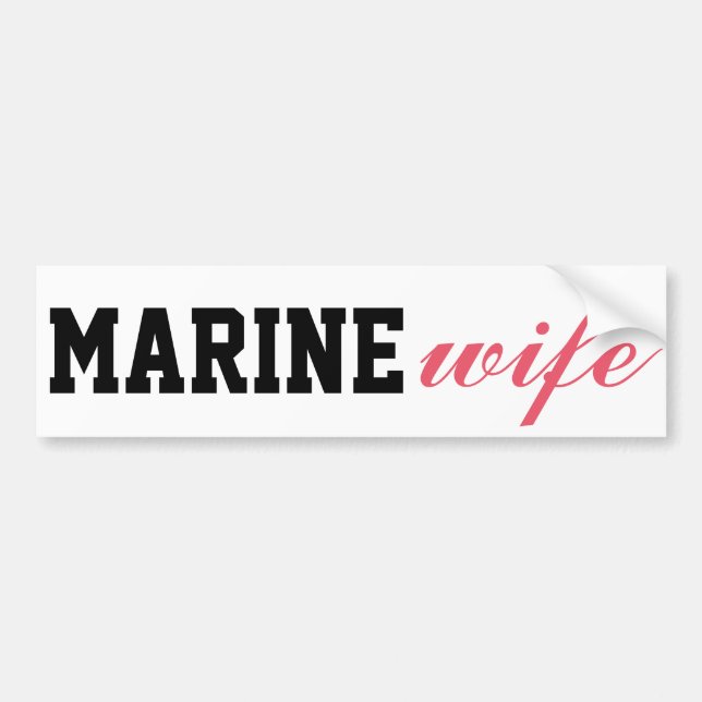 Marine wife bumper sticker (Front)